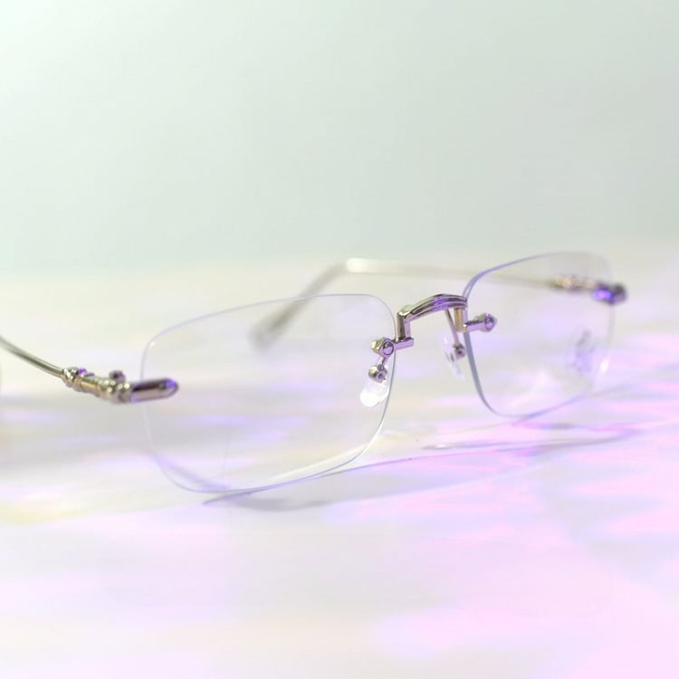 Brille Randlos Silber Cyberpunk