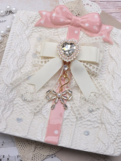Lace Hairclip Color Jirai Bowknot Heart Rhinestone Charm Options Kei 4