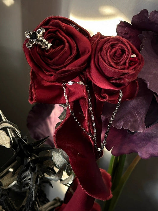 Rot/Weiß/Dunkelblau/Rosa/Lila Gothic Lolita Rosettenbrosche