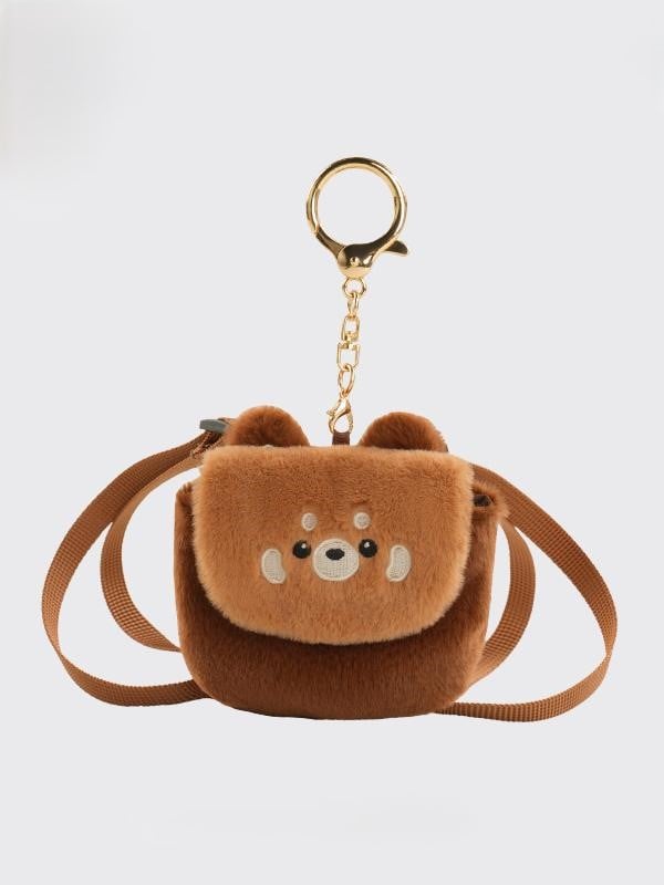 Key Kawaii Plushie Coin Panda Brown Chain Purse