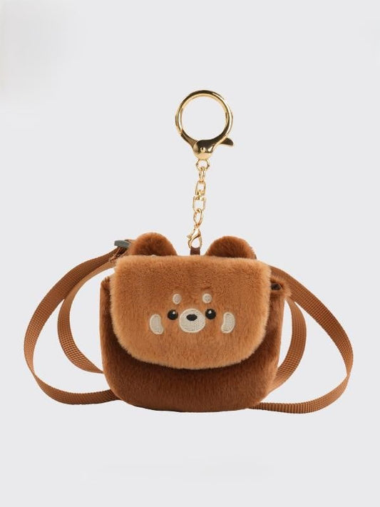 Key Kawaii Plushie Coin Panda Brown Chain Purse