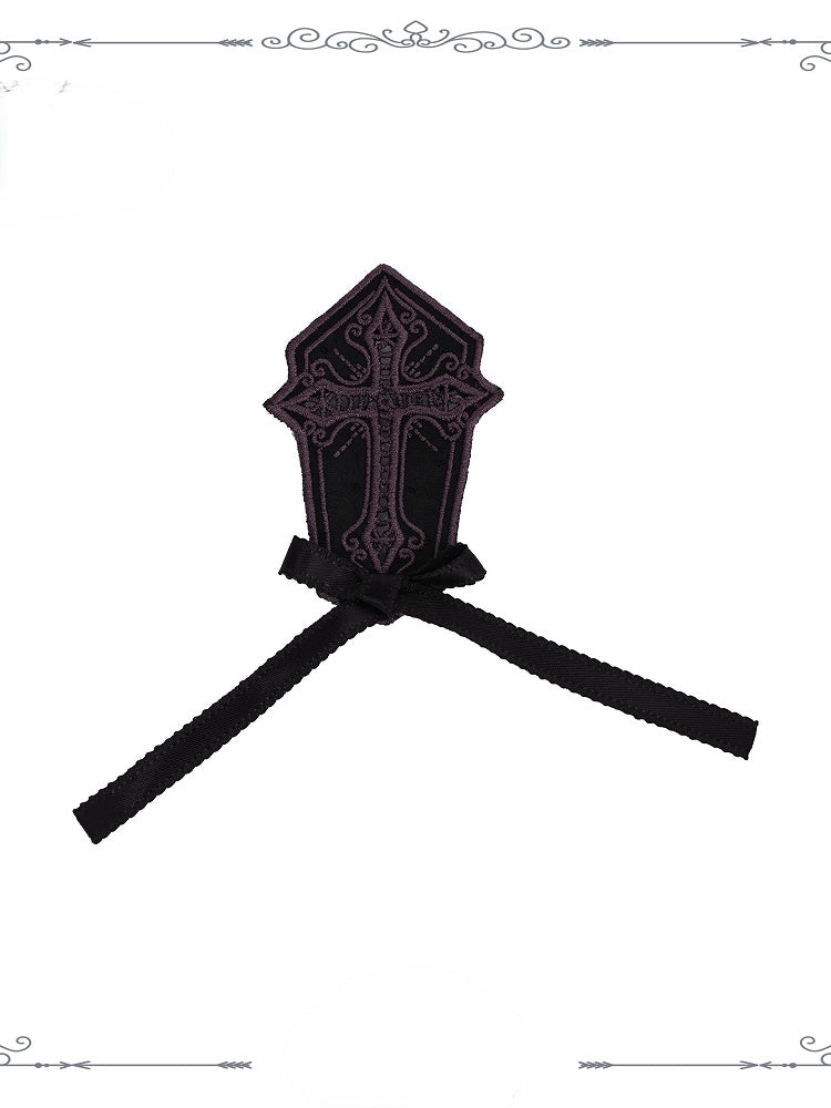 Gothic Accessory Bundle: Headband, Brooch, Bag, Mini Hat - iris de nuit
