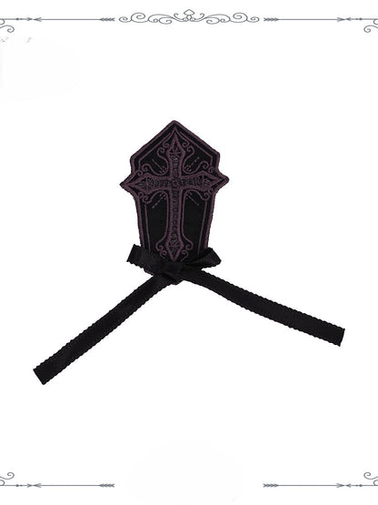 Gothic Accessory Bundle: Headband, Brooch, Bag, Mini Hat - iris de nuit