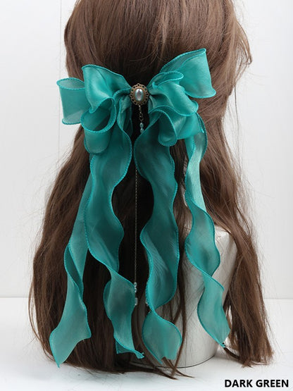 Color Hairclip Options 11 Lolita Organza Tassel Bowknot Pearl