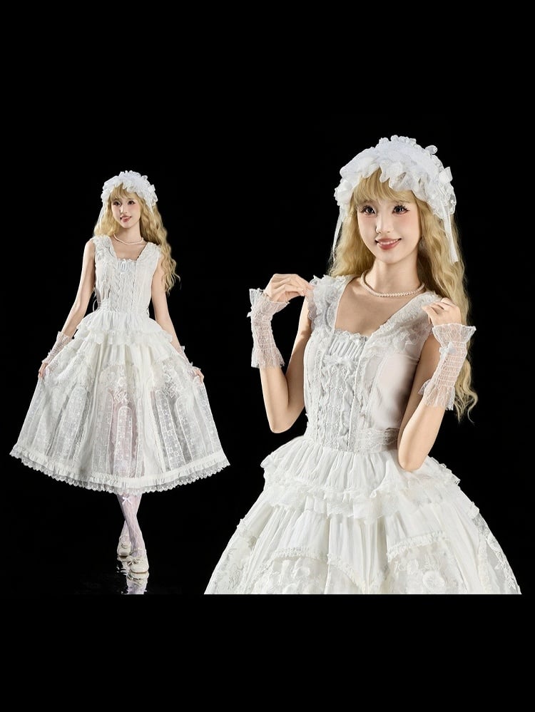 Ivory Lace-Trim Elegant Blouse (Two Styles) - Sleepless Unanswered