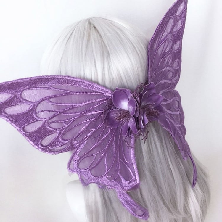 Decorated Option Large Hairclip Butterfly 3 Floral