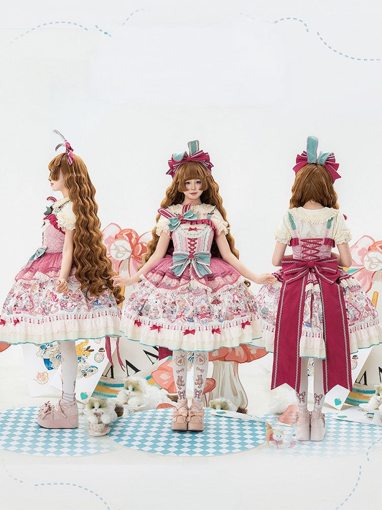 Dark Pink Sweet Lolita Bow Train - Mewroco