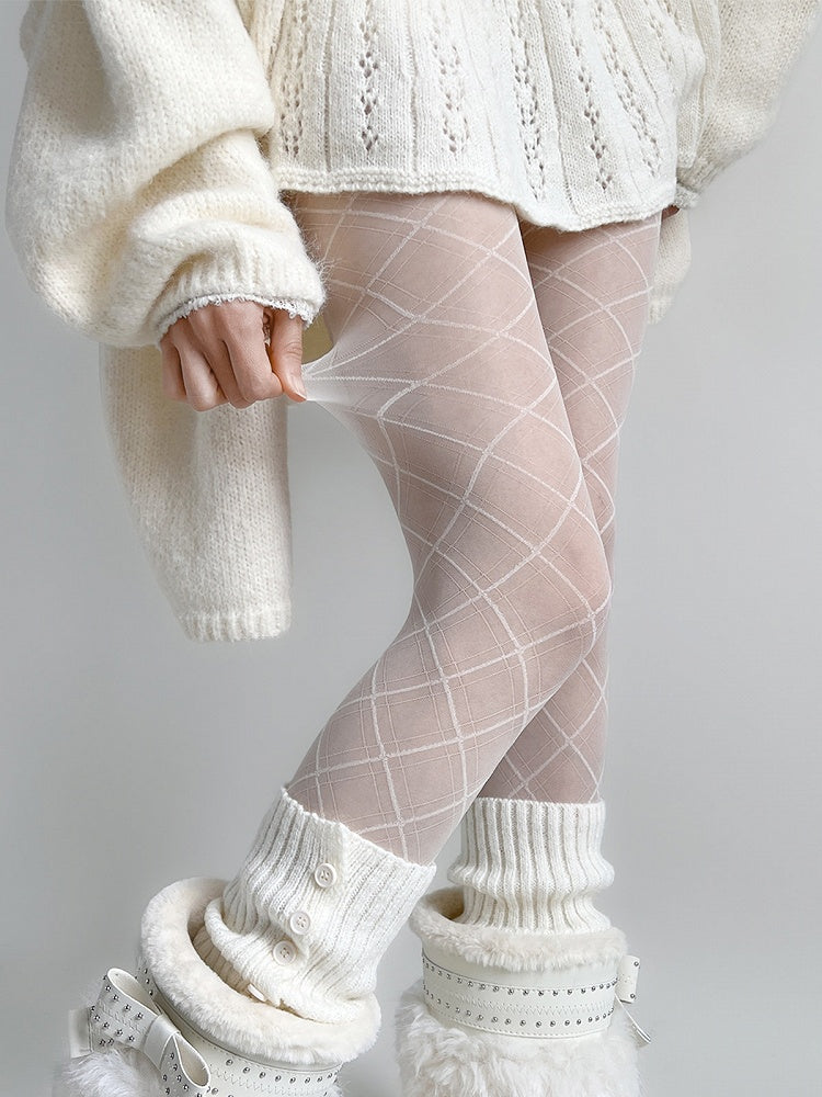 Pantyhose Grid Diamond Sheer (2 Colors)