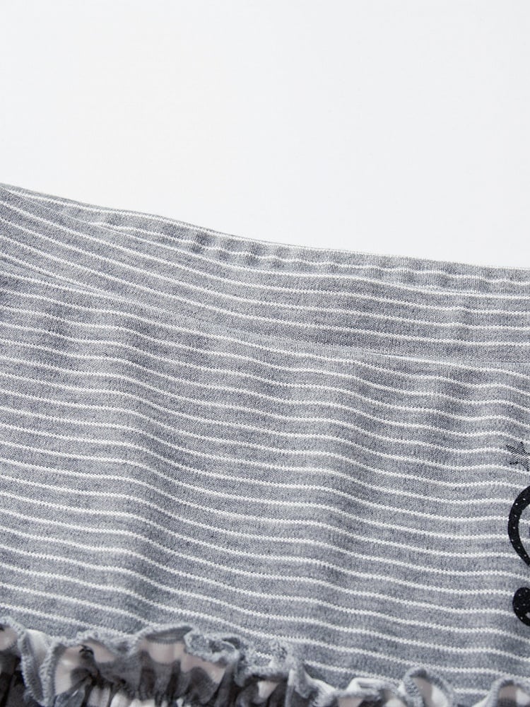 Gray Striped Star Pattern Skort - Languid Park