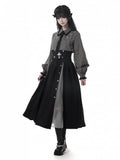with Gothic Long | White Cross Skirt Elastic Chiffon Waist Black Chain Slit