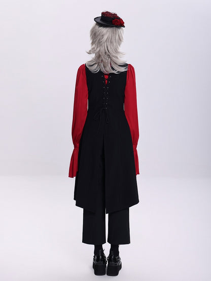Long Ouji Waistcoat with Lace-Up Strap Back Cutout - DevilInspired Exclusive Collection