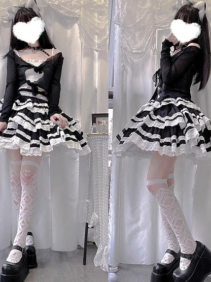 Style White Stockings Crisscross Lace Lolita