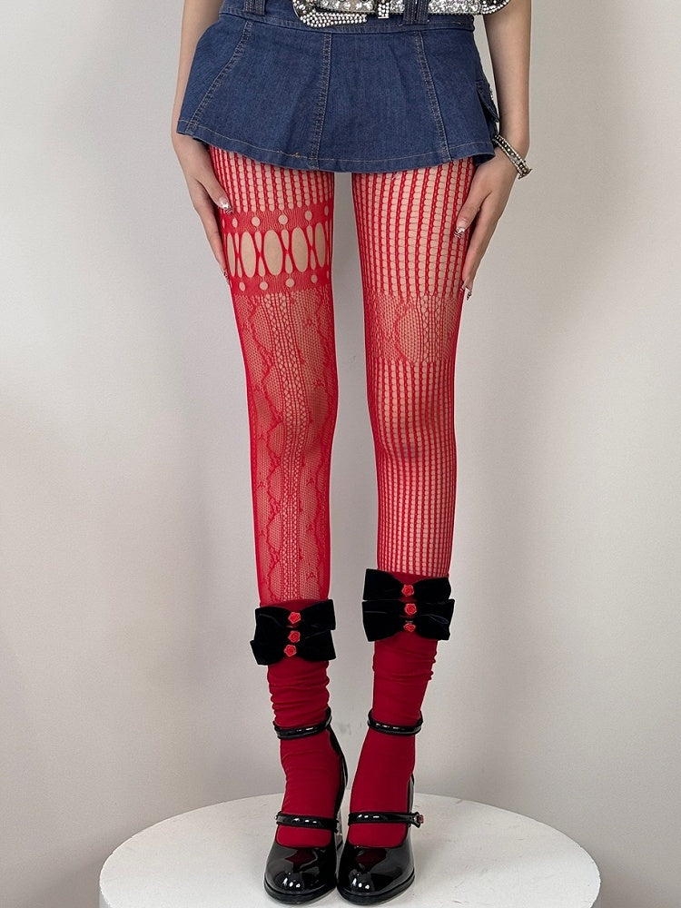 6 Farbstrumpfhosen, asymmetrische Optionen, Y2K-Ausschnitt-Designdetails