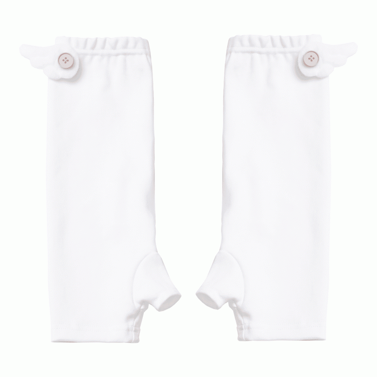 Weißer Knopf Engel Armwear Akzent Flügel Blau/Rosa
