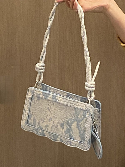 Snakeskin Bag 4 with Pattern Badge Colors Holder Shoulder