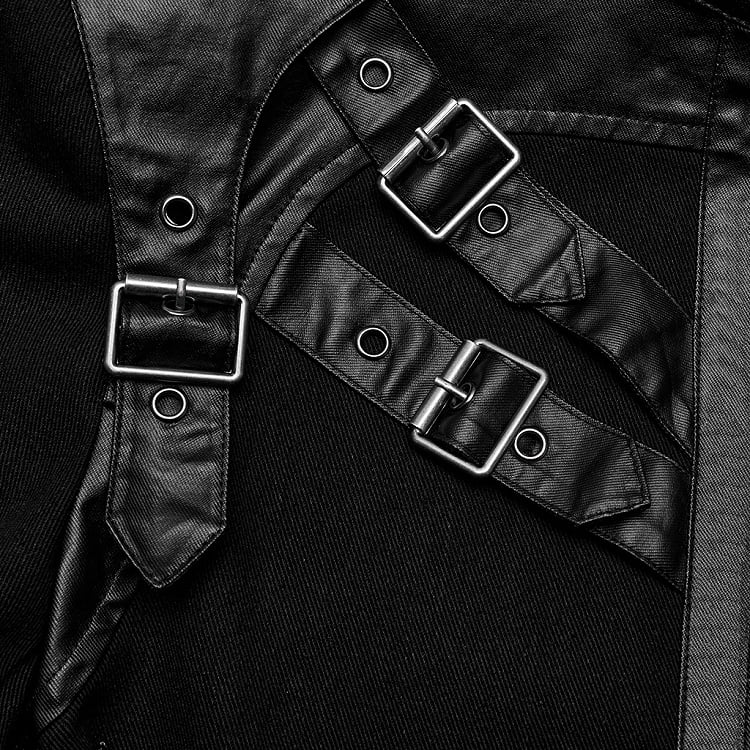 Handsome Coat Punk Men's Black