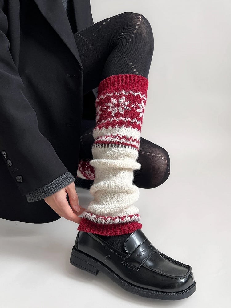 Isle Fair Leg Colors） Knit Patterned Warmers（4