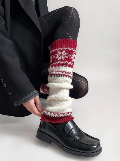 Isle Fair Leg Colors） Knit Patterned Warmers（4