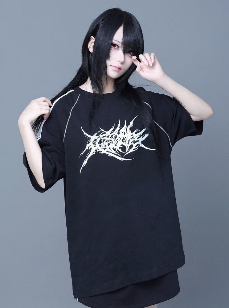 Black Spike Print Tee - ITAMI