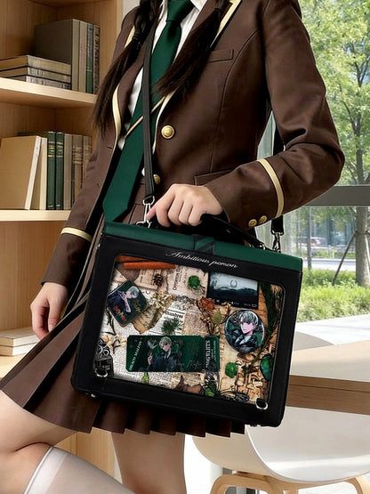 School Tie Ita Bag Vert Noir - thejunco