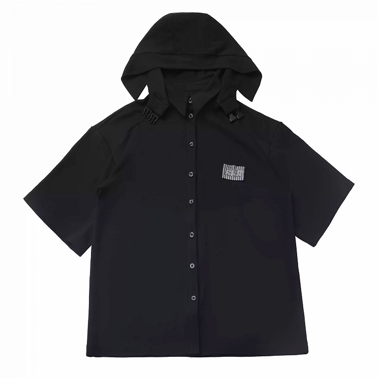 Hooded T-Shirt Techwear Black/Apricot
