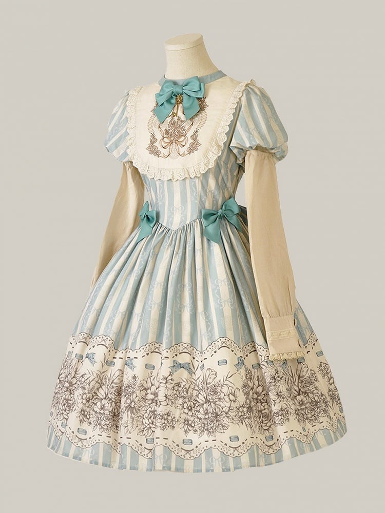 Beige/White Cotton Detachable Lolita Sleeves