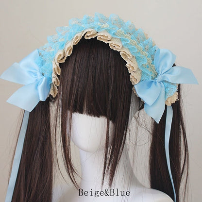 Bowknot Details Lace Trim Hairband