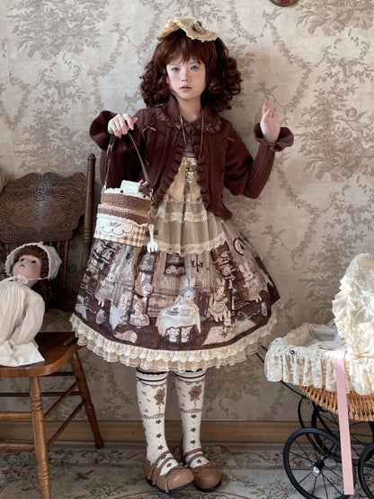 ブラウンのチェック柄スイートチョコレートカップケーキバッグ