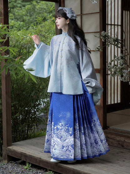 Han Lolita Angel Wings Embroidery Pipa Sleeves Top - ZhiXiYue