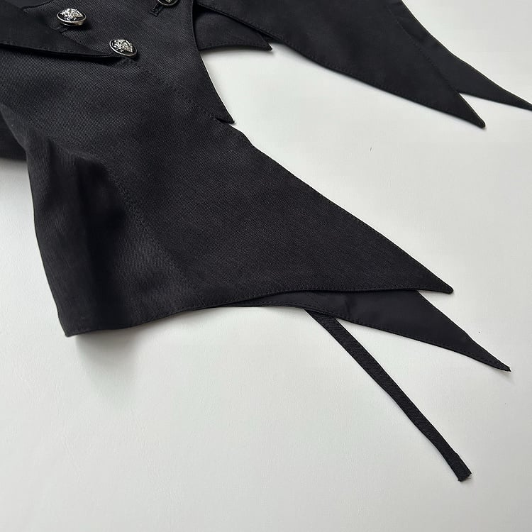 ブラックゴシック王子ロリータホルターネックブレザーカラーウエストコートBE003