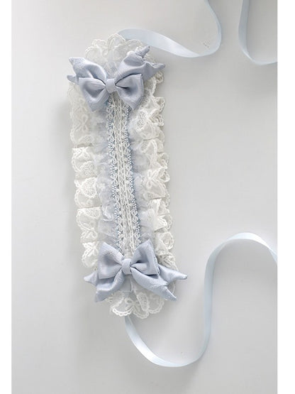 Hairband Ruffled Details Light Blue Bowknot Sweet Lolita