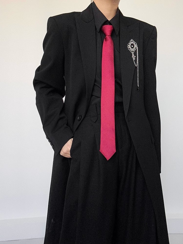 Ouji Lolita Red Arrow Point Necktie with Functional Zipper