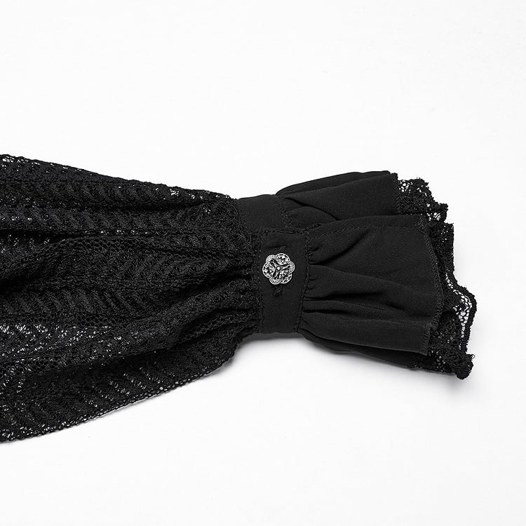 Sleeve Swing Shirt Black Goth