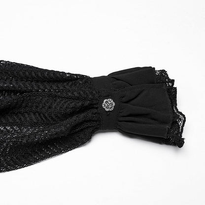 Sleeve Swing Shirt Black Goth