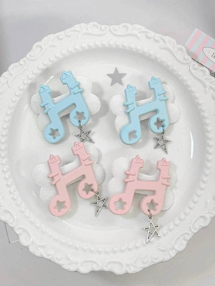 4 Color Options Hairclips Note Cat Music Creamy