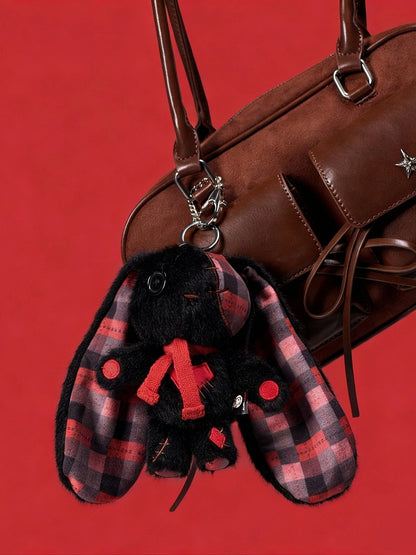 Porte-clés brodé Guro Bunny Heart Noir - Kawaii