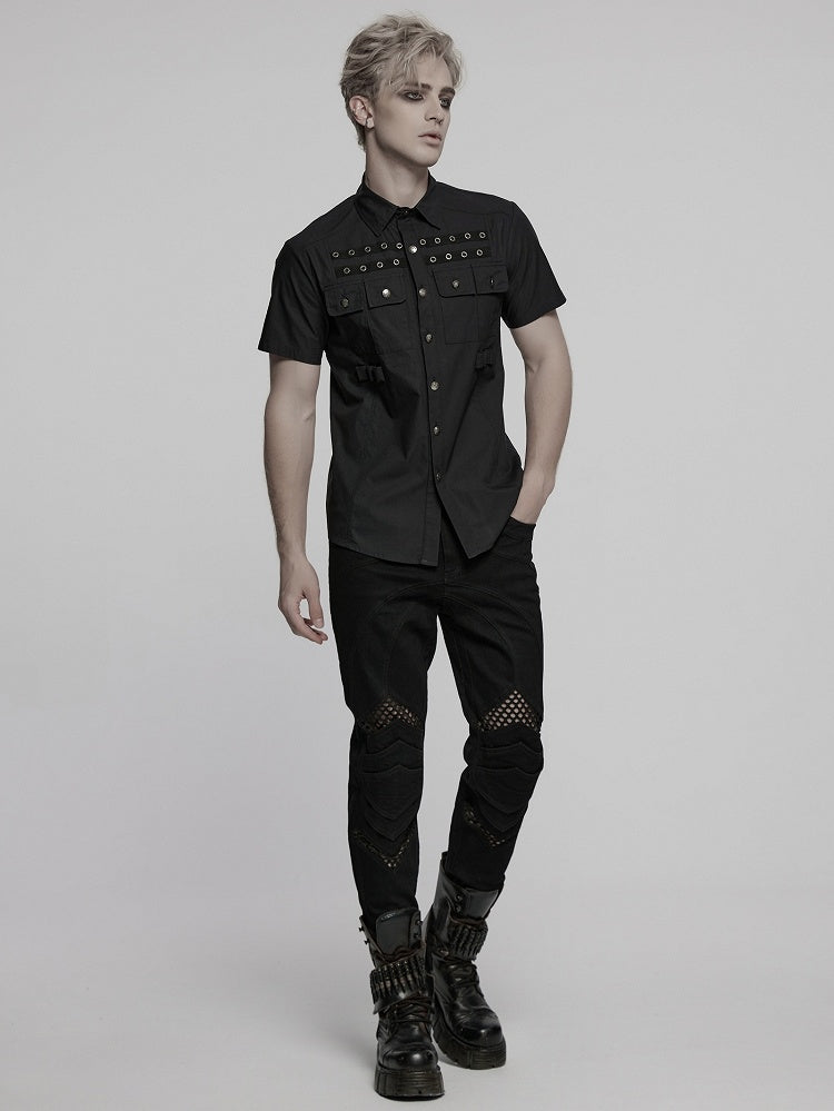Men's Black Punk Shirt