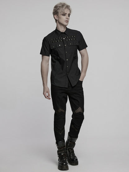 Men's Black Punk Shirt