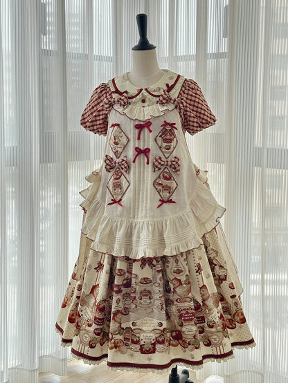 Tomatoes Apron Beige Print Lolita Tinned