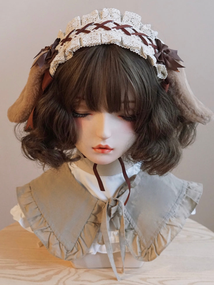 Details Bowknot Hairband Brown Ear Bunny