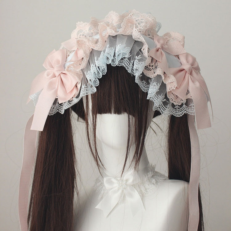 Hairband Lace Bow Ruffled (Multi-Colorways)