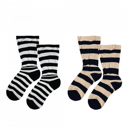 Colors 2 Flared Two-Piece Zebra Print Socks Design Cotton Fake