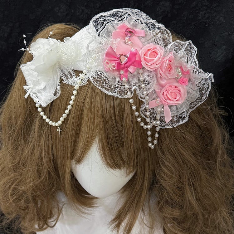 with Fashion Floral Hime Gyaru - Lace Hairclips