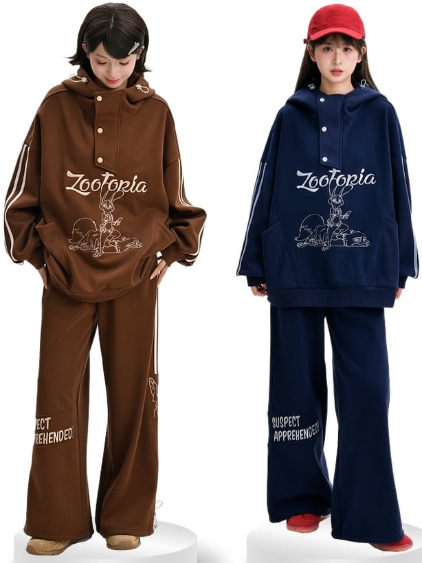 Zootopia Judy and Nick Graphic Navy Blue Hoodie