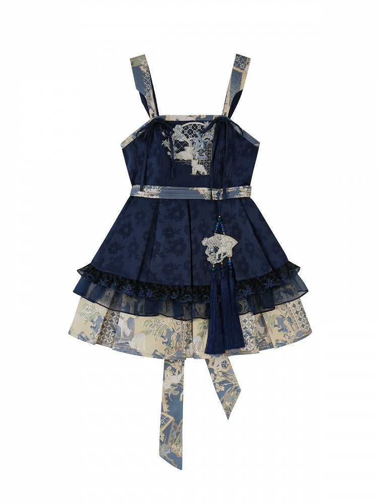 Hanfu Lolita Blouse Jumper Skirt Embroidery Pipa Sleeves - Zao Jing Ji