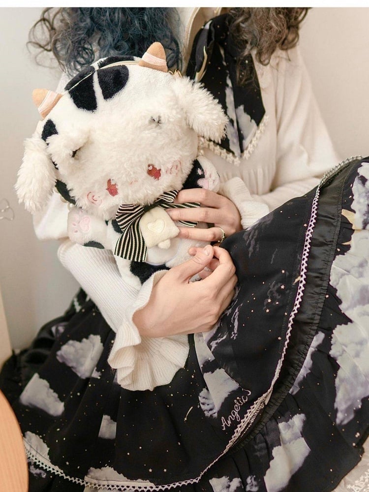 Crossbody White Plush Black Cute Bag