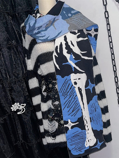 10 Optionen Punk Anime Print Schal