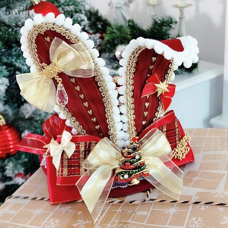 Bowknot 5 Mini Cat/Bunny Ears Hat Christmas Options Details