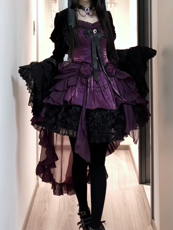 Detachable with Bolero Velvet Sleeves Black Bell