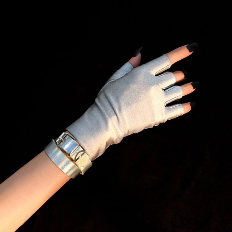 Finger Silber Armband Handschuhe + Cyberpunk